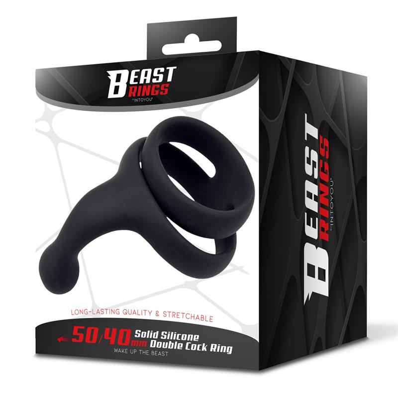 Double Penis Ring Solid Silicone 50/40 mm - Image 9