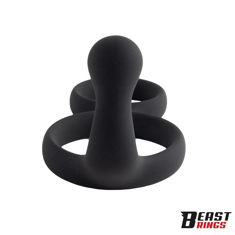 Double Penis Ring Solid Silicone 50/40 mm - Image 7