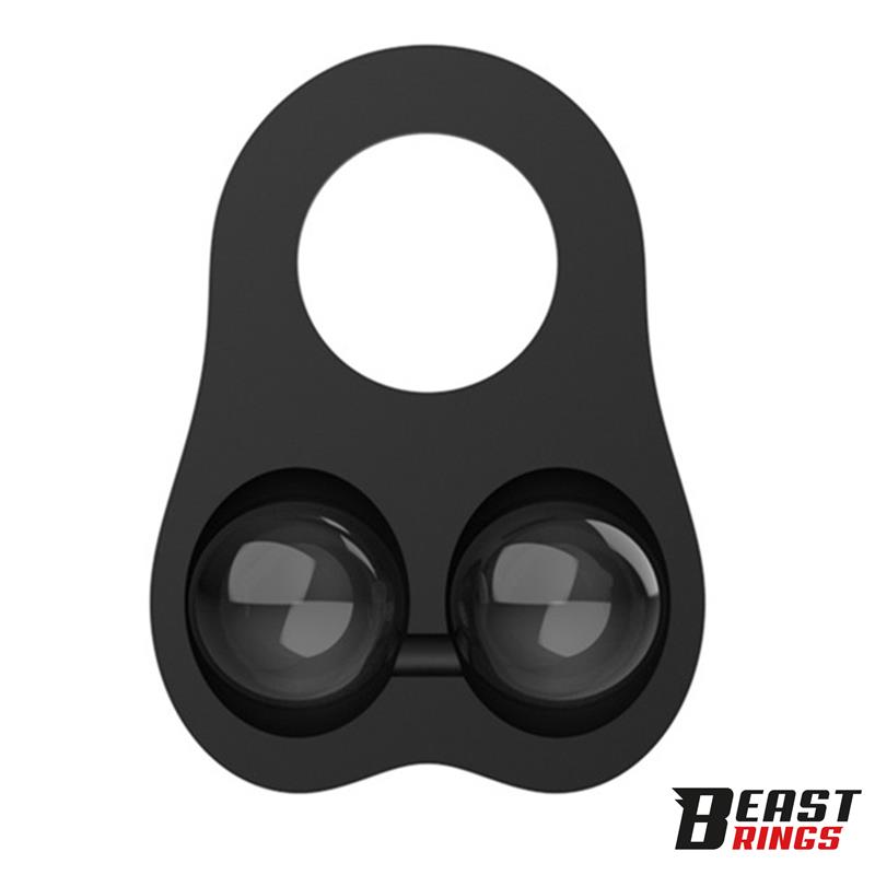 Penis Ring with Glass Balls Liquid Silicone 30 mm - Image 2