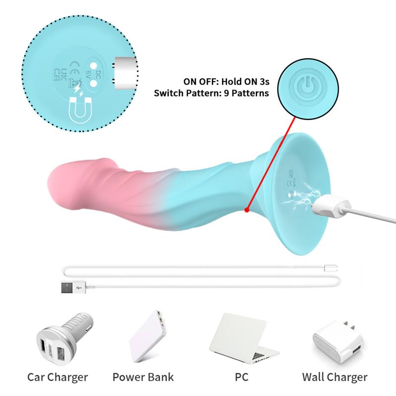 Vibrating Bicolor dildo - Image 6