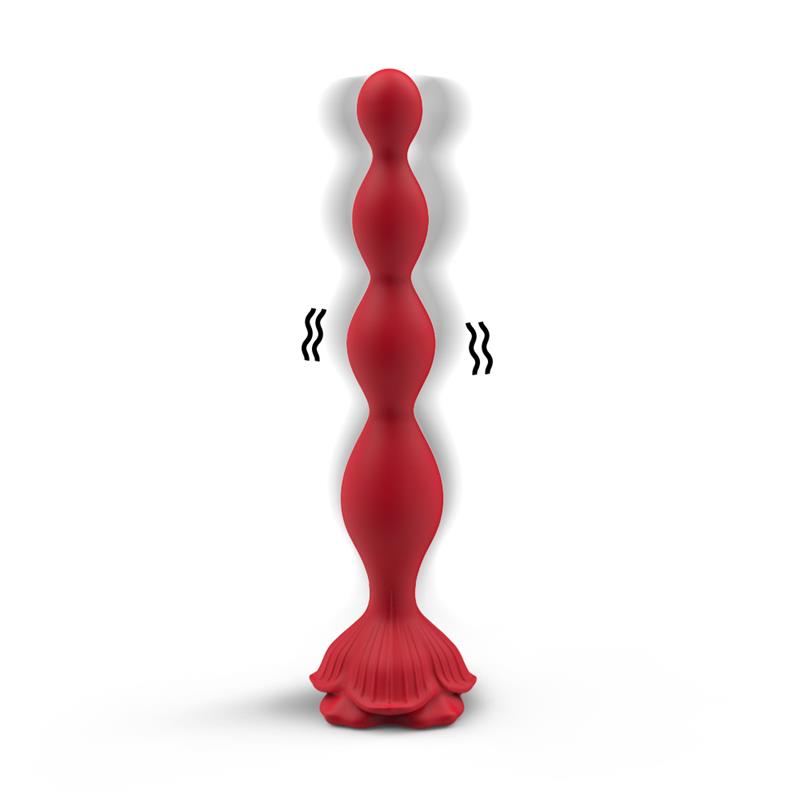 Vibrating Anal Beads with Rose Base - Image 2