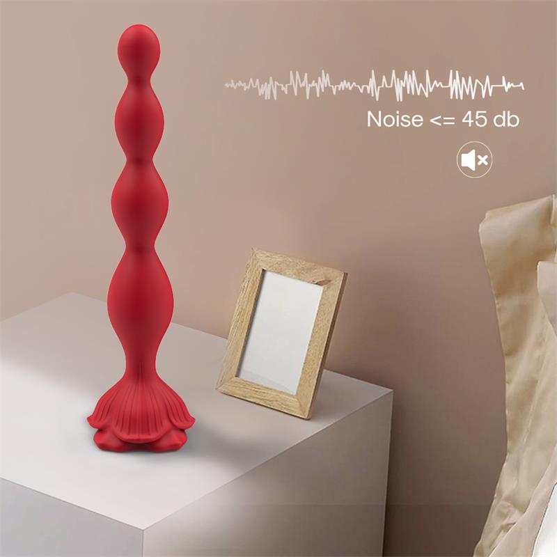 Vibrating Anal Beads with Rose Base - Image 7