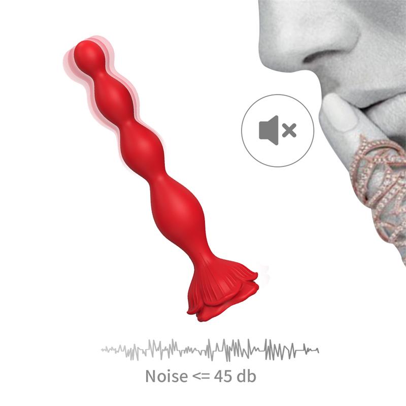 Vibrating Anal Beads with Rose Base - Image 9