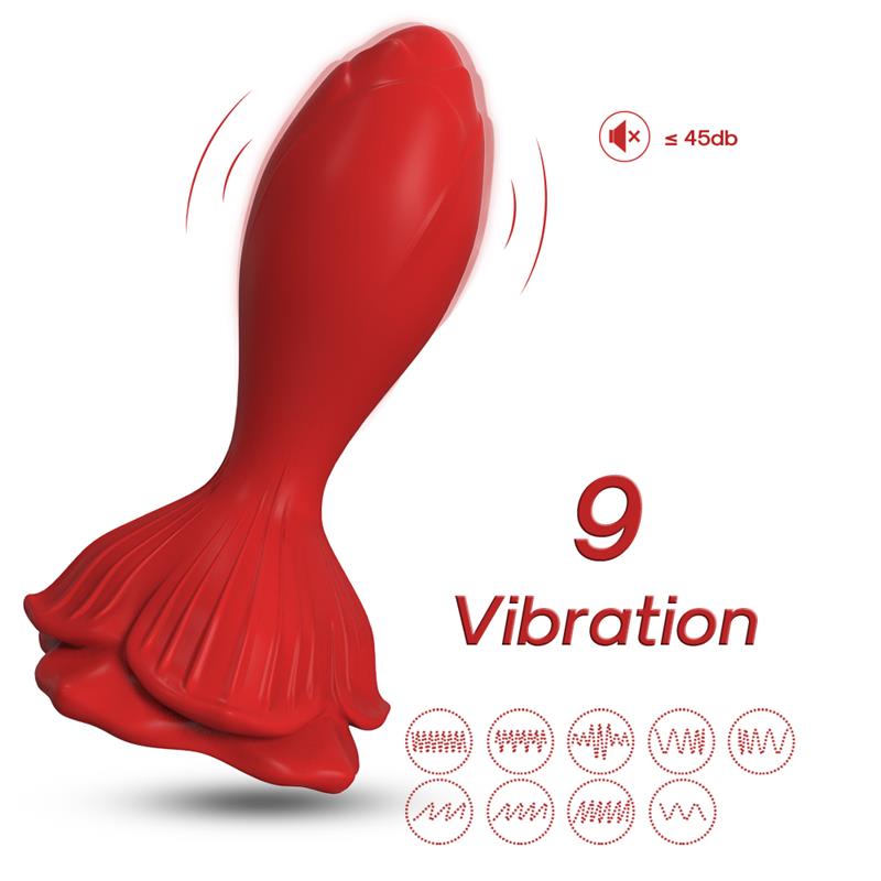 Vibrating anal plug with Rose Base - Image 4