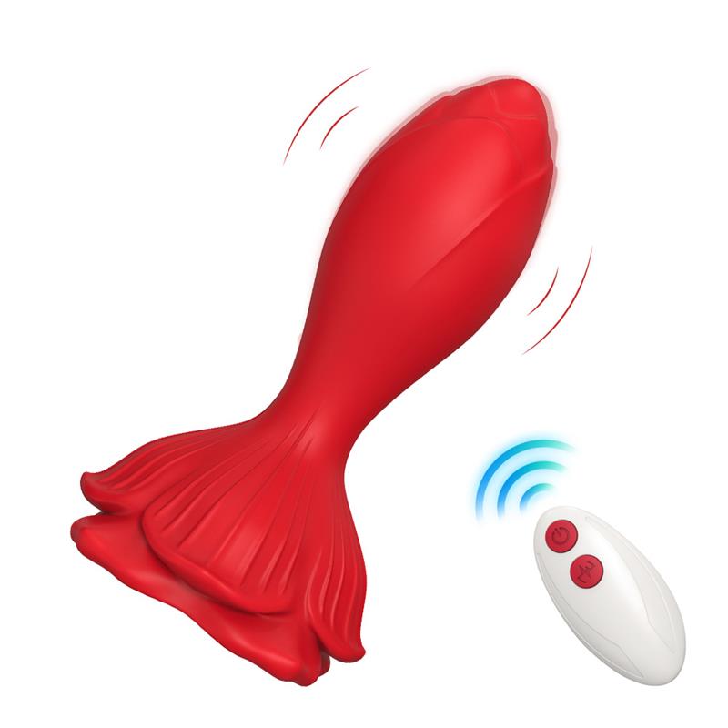 Vibrating anal plug with Rose Base - Image 5