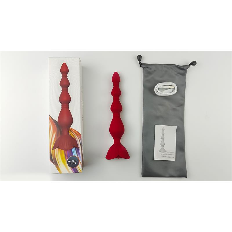 Vibrating Anal Beads with Rose Base - Image 2