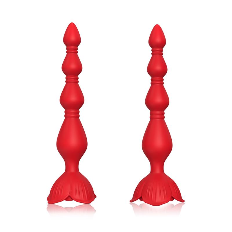 Vibrating Anal Beads with Rose Base - Image 6