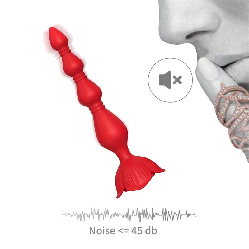 Vibrating Anal Beads with Rose Base - Image 9