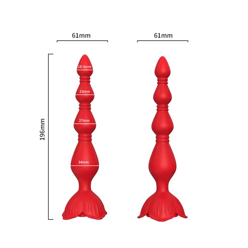 Vibrating Anal Beads with Rose Base - Image 11