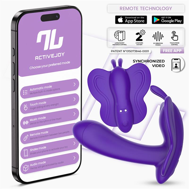 Wingy Butterfly Vibrator with App Dark Purple