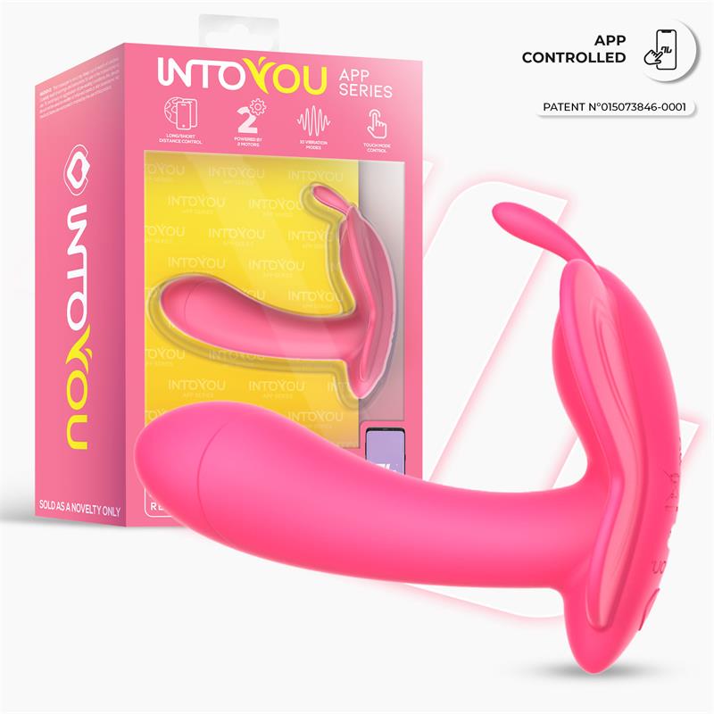Wingy Butterfly Vibrator with App Peach Red - Image 5