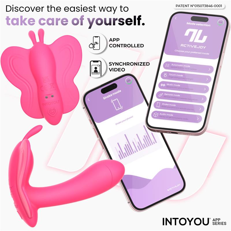 Wingy Butterfly Vibrator with App Peach Red - Image 6