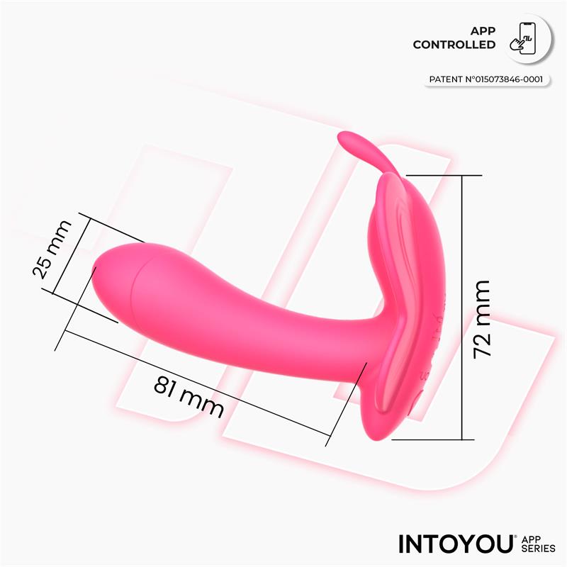 Wingy Butterfly Vibrator with App Peach Red - Image 9