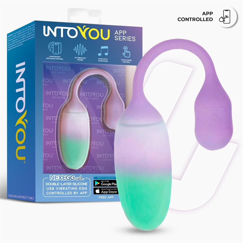 NexEgg Vibrating Egg Double Silicone Layer App Lilac/Pistachio - Image 4