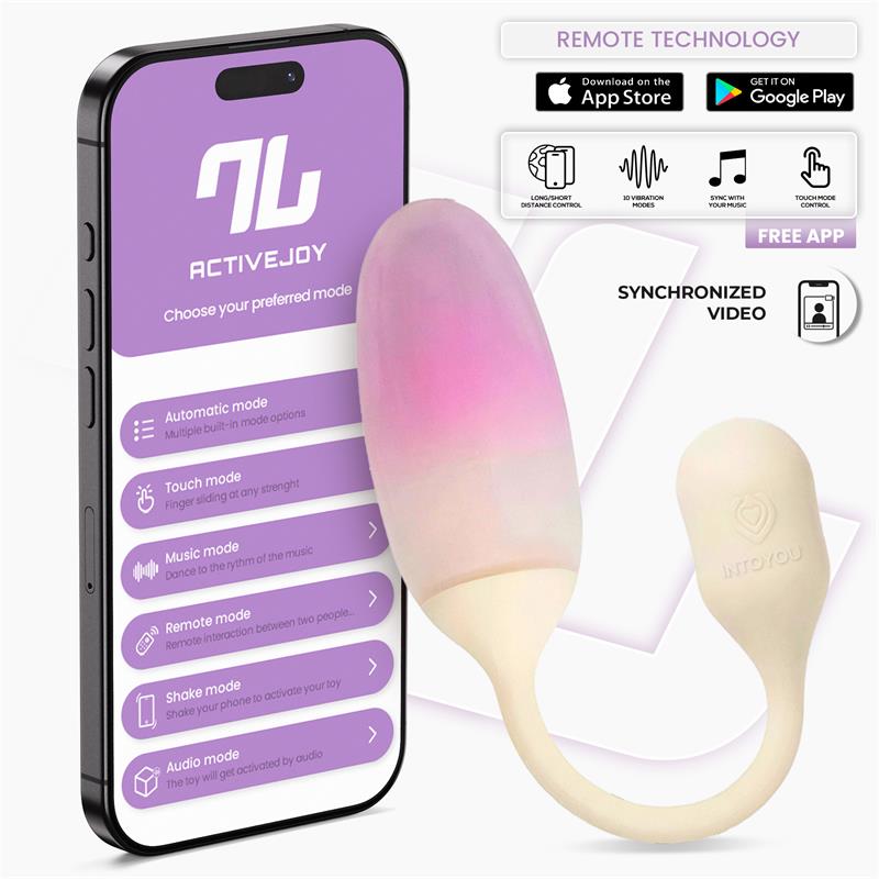 NexEgg Vibrating Egg Double Silicone Layer App Beige/Pink
