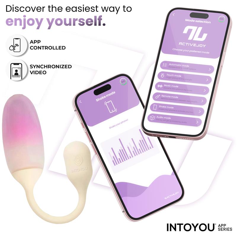 NexEgg Vibrating Egg Double Silicone Layer App Beige/Pink - Image 2