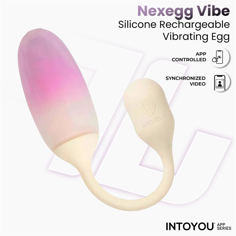 NexEgg Vibrating Egg Double Silicone Layer App Beige/Pink - Image 3