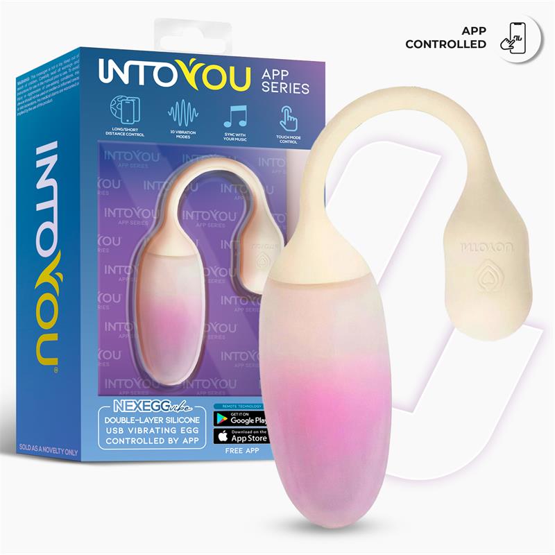 NexEgg Vibrating Egg Double Silicone Layer App Beige/Pink - Image 6