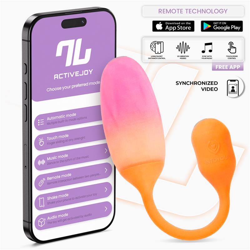 NexEgg Vibrating Egg Double Silicone Layer App Orange/Pink