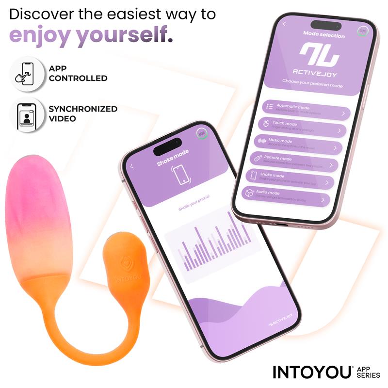 NexEgg Vibrating Egg Double Silicone Layer App Orange/Pink - Image 2