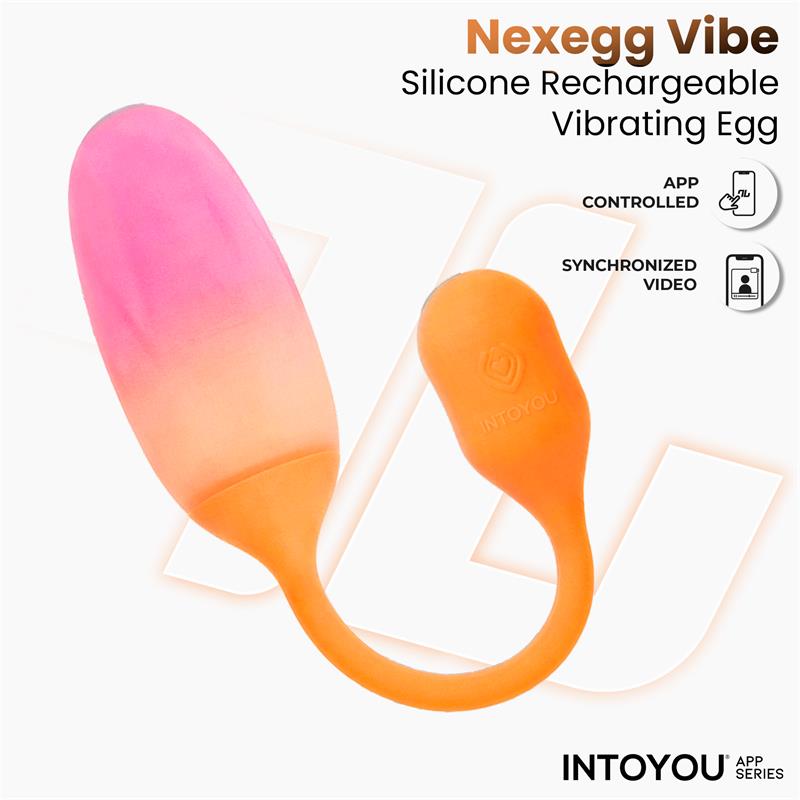 NexEgg Vibrating Egg Double Silicone Layer App Orange/Pink - Image 4