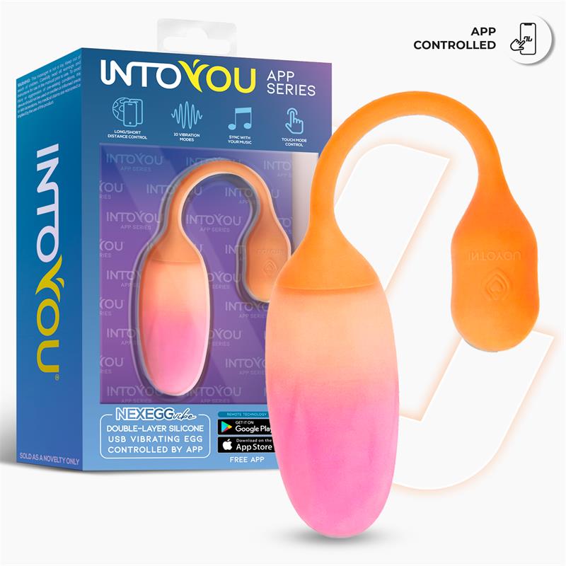 NexEgg Vibrating Egg Double Silicone Layer App Orange/Pink - Image 12
