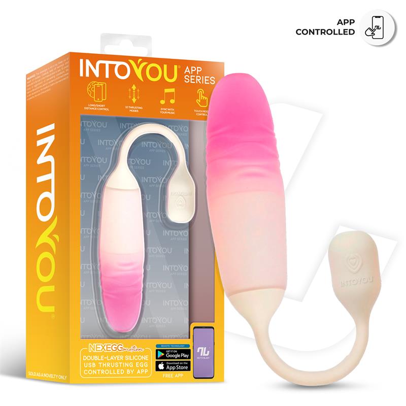 NexEgg Motion Vibrating Egg with Thrusting App Beige/Pink - Image 5