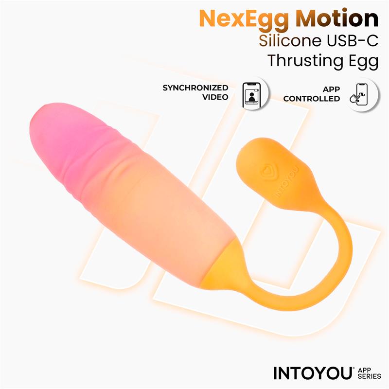 NexEgg Motion Vibrating Egg with Thrusting App Orange/Pink - Image 4