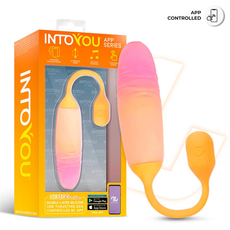 NexEgg Motion Vibrating Egg with Thrusting App Orange/Pink - Image 5