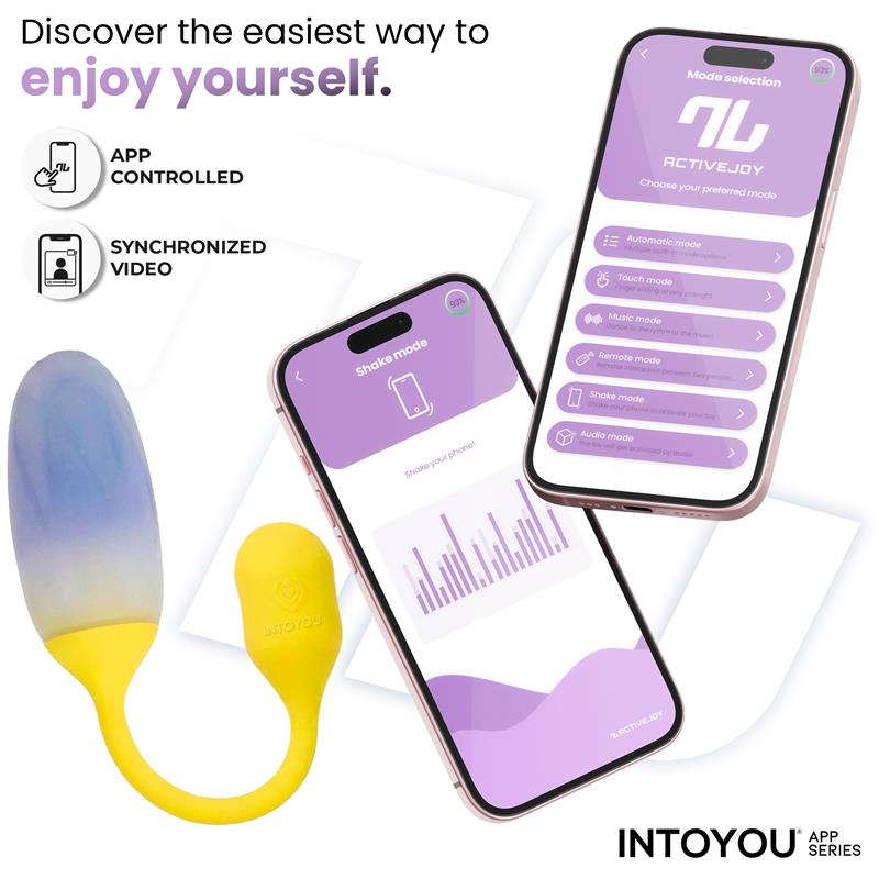 NexEgg Vibrating Egg Double Silicone Layer App Yellow/Purple - Image 2