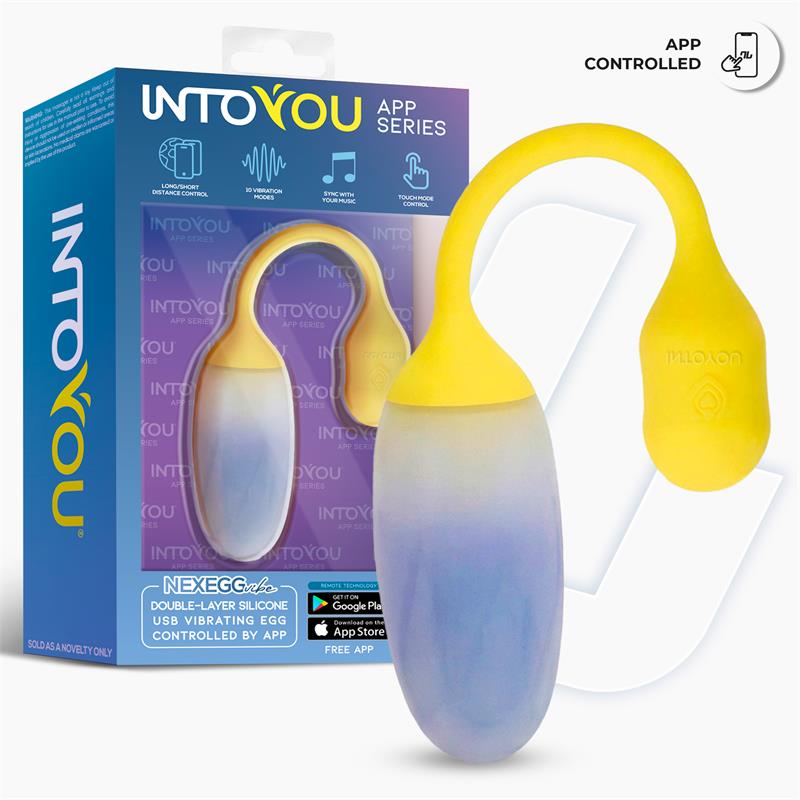 NexEgg Vibrating Egg Double Silicone Layer App Yellow/Purple - Image 3