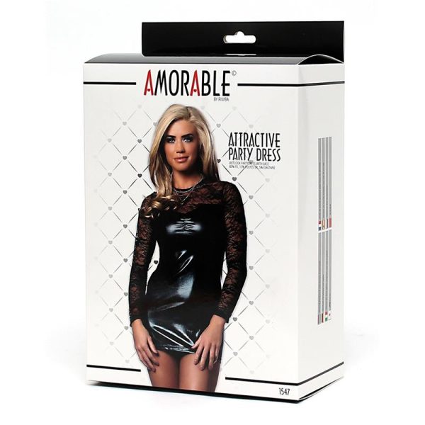Party Dress Wetlook with Lace - Image 5