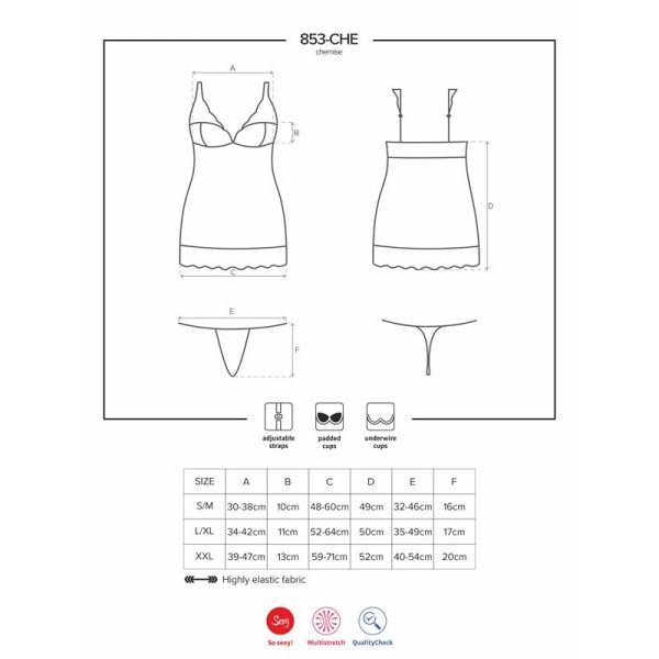 853-CHE-2 Chemise AND Thong White - Image 5