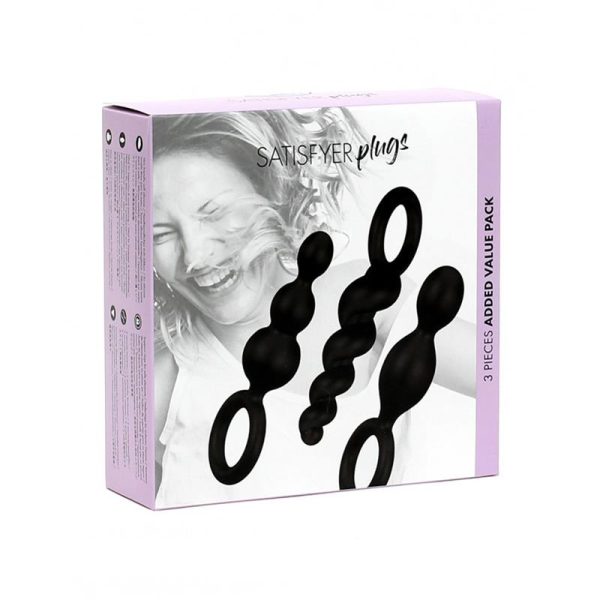 Pack of 3 Plugs Silicone Black - Image 4