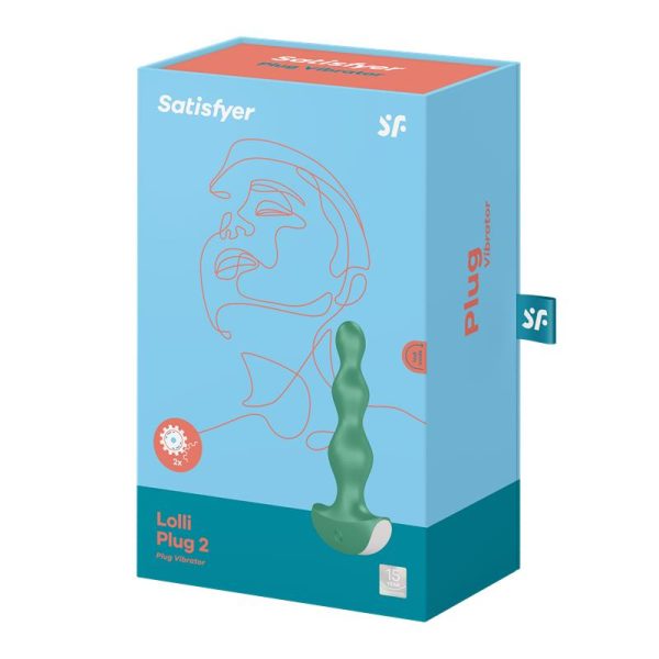 Butt Plug with Vibration Lolli Plug 2 Green - Image 2