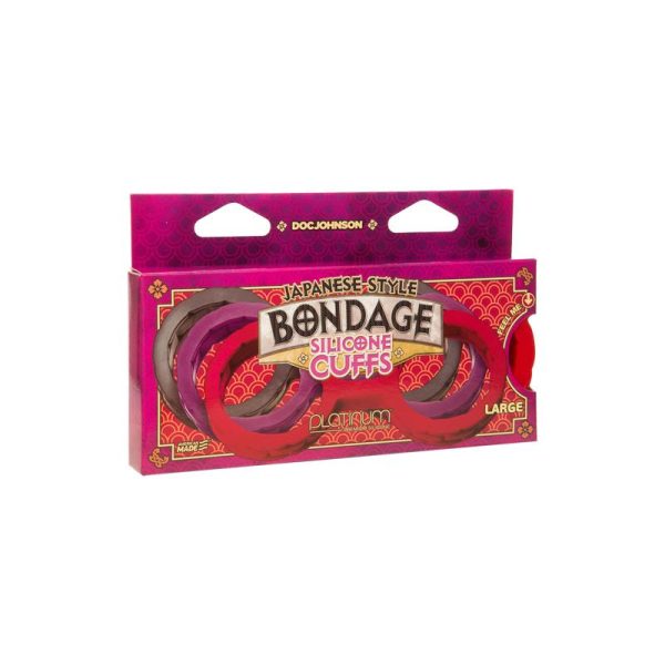 Japanese Ankle Cuffs for Bondage Premium Silicone Size L Red - Image 2