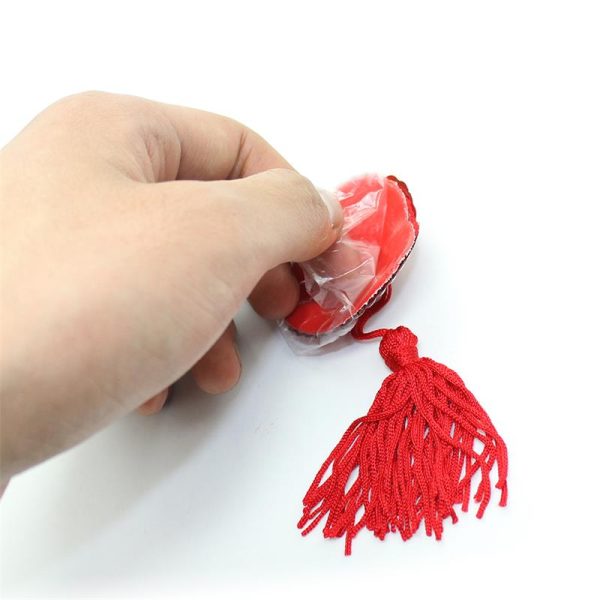 Heart Sequin Nipple Cover with Tassel Red - Image 5