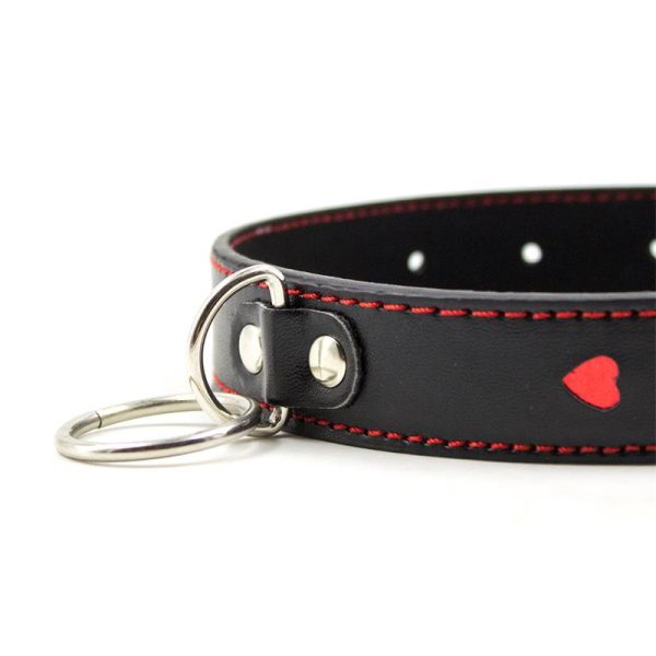 Collar with Metal Leash Black/Red - Image 5
