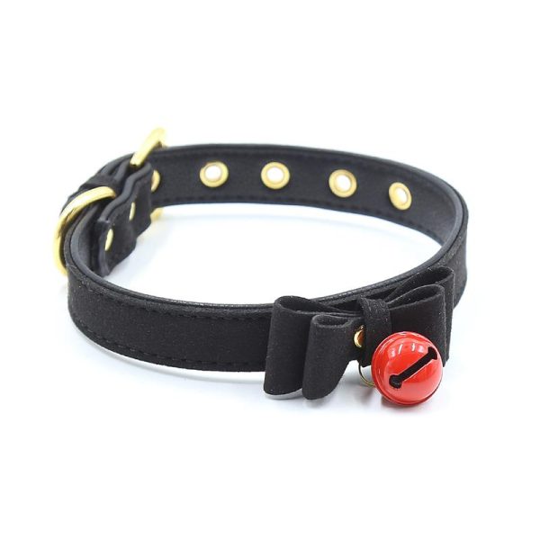 Collar with Bow and Rattle 44 cm Black/Red - Image 2