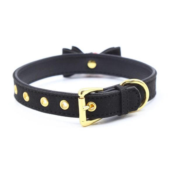 Collar with Bow and Rattle 44 cm Black/Red - Image 3