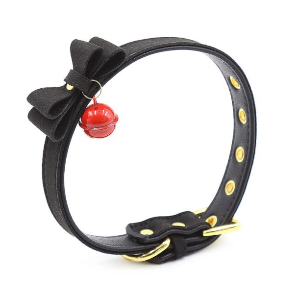 Collar with Bow and Rattle 44 cm Black/Red - Image 4