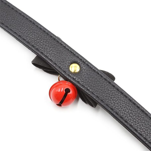 Collar with Bow and Rattle 44 cm Black/Red - Image 5