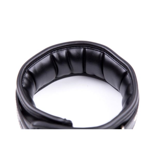 Collar with Metal Leash and Pedded Interior Black - Image 8