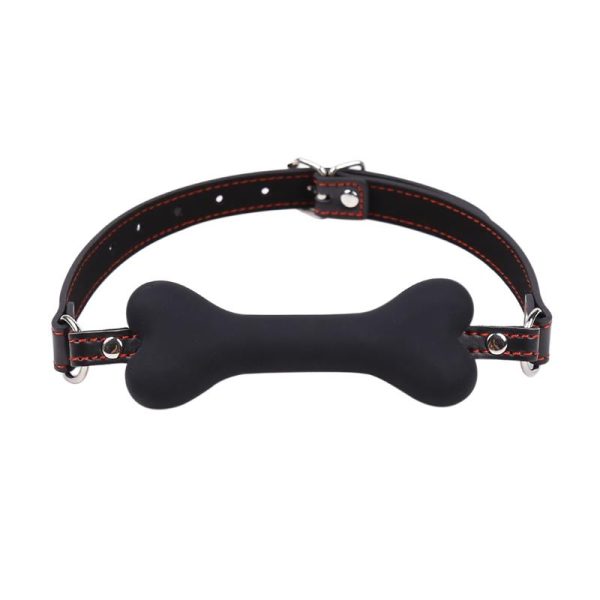 Bone Gag Ball Silicone 12 cm Black - Image 2