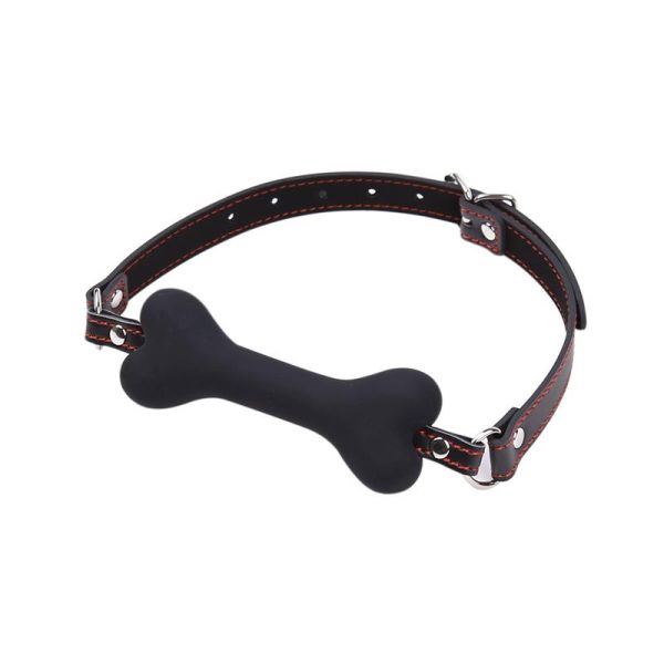 Bone Gag Ball Silicone 12 cm Black - Image 3