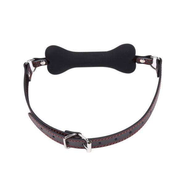 Bone Gag Ball Silicone 12 cm Black - Image 4