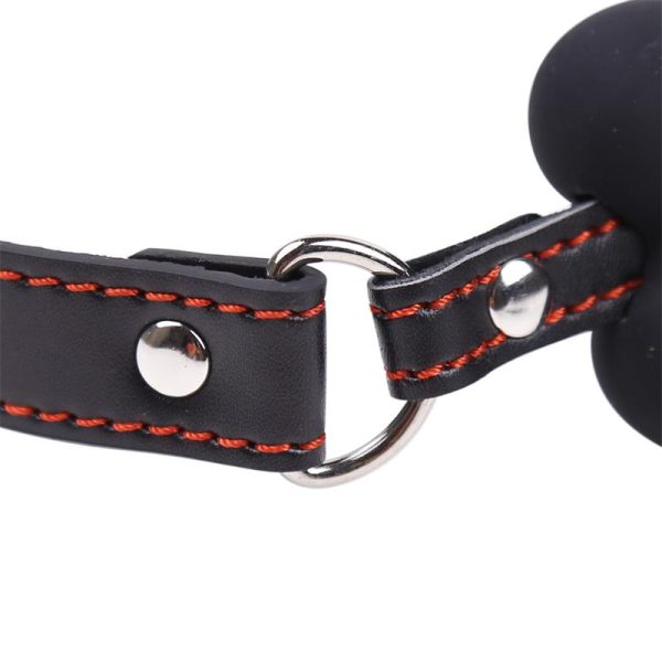 Bone Gag Ball Silicone 12 cm Black - Image 6