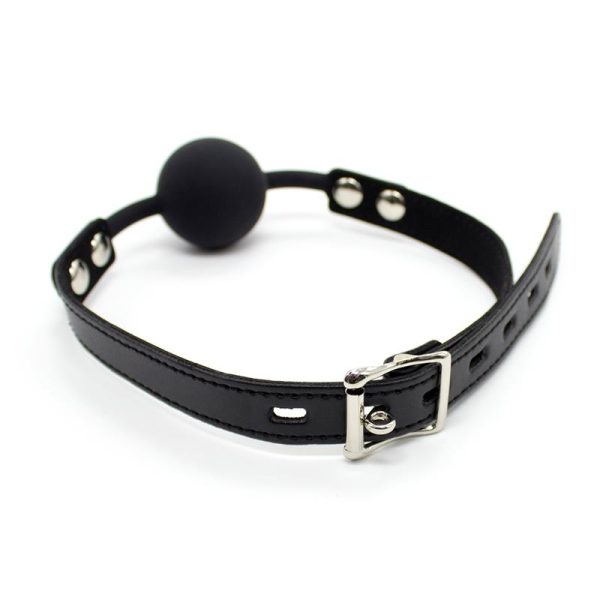 Silicona Ball Gag 4 cm with Padlock Black - Image 4