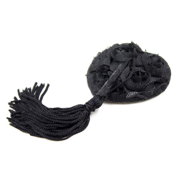 Rose Heart Nipple Covers Black - Image 2