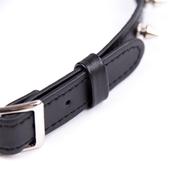 Collar with Spikes Adjustable 43 cm Black - Image 3